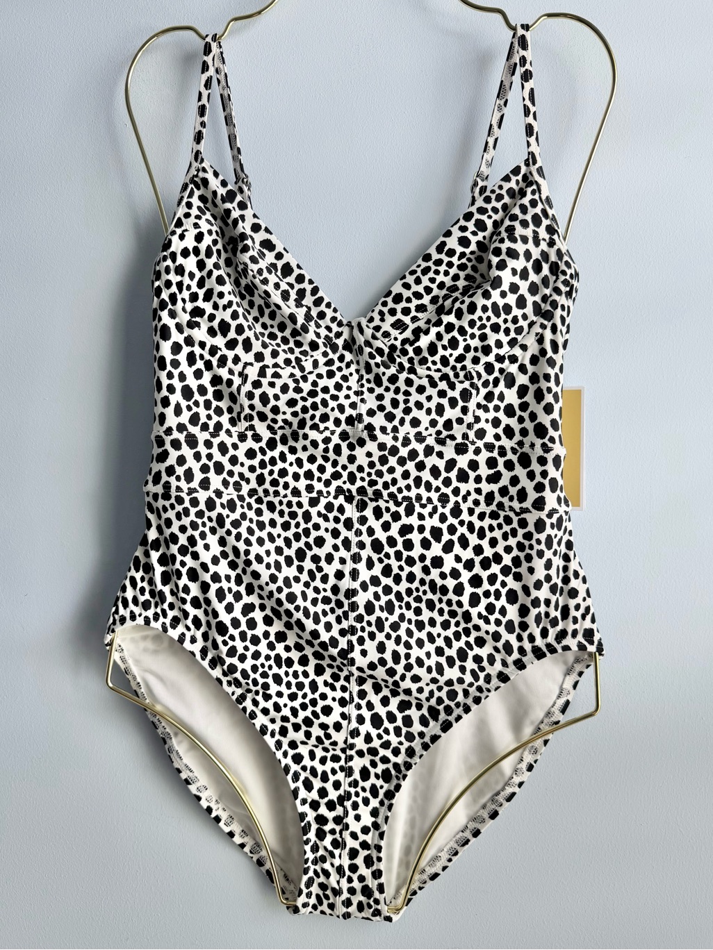 Michael Kors Women's Black & White Spot Underwire One Piece Swimsuit Size 4